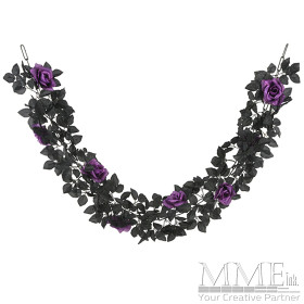 Glitter Purple Roses Garland